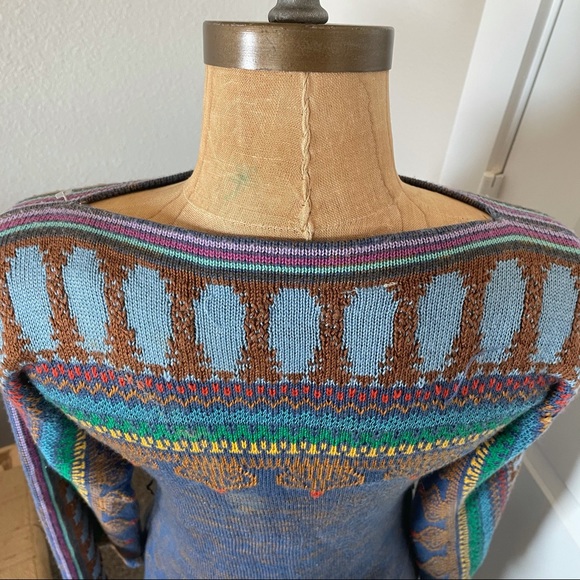 Vintage melansedress sweater skirt set blue brown crown - Picture 4 of 13